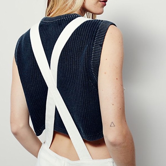 🆕Free People Washed Denim Overall - Picture 5 of 8